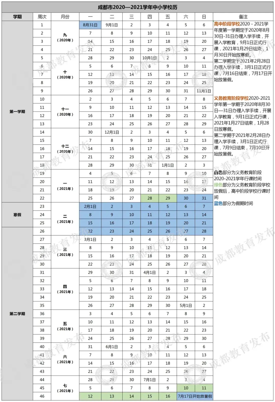 9月1日开学，1月28日放寒假！成都新学期安排出炉